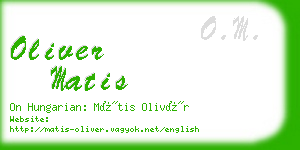 oliver matis business card